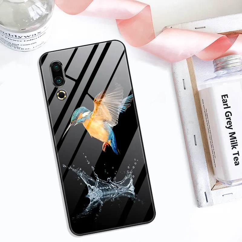 meizu phone case with stones Phone Case For Meizu 16S Case 6.15'' Glass Back cover for Meizu 16s 16 s M971Q Tempered Glass Case Cover Shell Silicone Bumper cases for meizu back