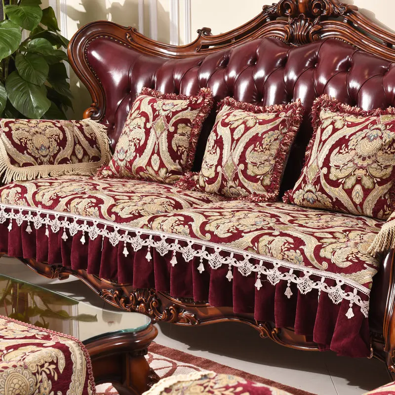 Details about   European Chenille Lace Sofa Slipcover 3 Seater Couch Cover Furniture Protector 