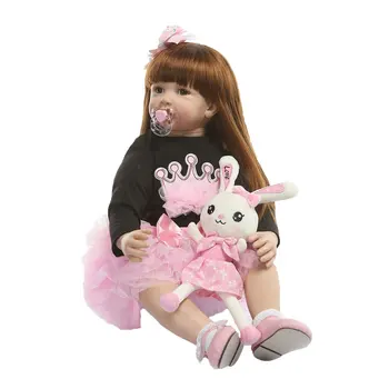 

60CM high quality reborn toddler princess girl doll Silicone vinyl adorable Lifelike Baby lovely best toys and gift for children