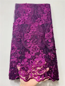 

2020 Embroidered Nigerian Laces Fabric African Wedding Lace Fabric Bridal High Quality French Tulle Lace Fabric Party