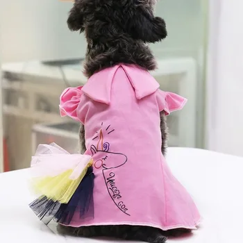 

Dog Clothes Fashion Clothing Pet Super Dogs Small Princess Outfits Cute Dress French Bulldog Print Spring Summer Pink Girl Chien