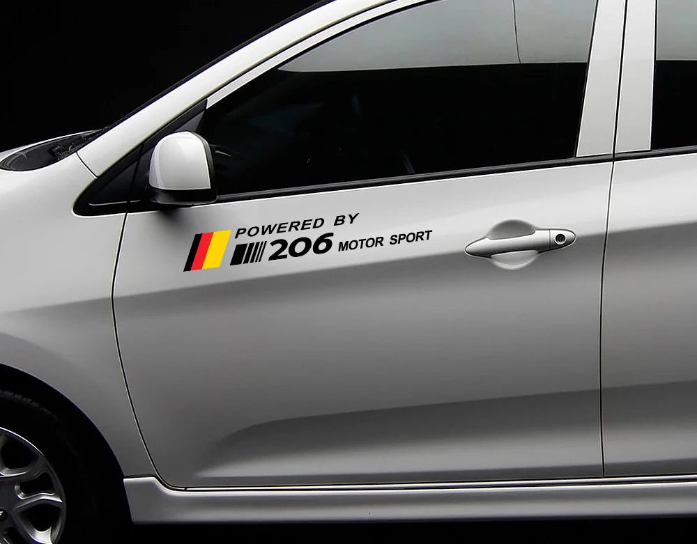 2PCS Auto Motor Sport Decoration Car Door Side Reflective Waterproof Stickers Decals For Peugeot 206 Car Vinyl PVC Accessories (4)