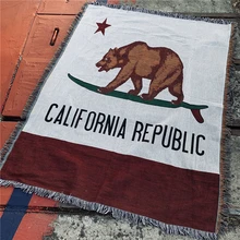 California одеяло для дивана, вязаное кресло, чехол для дивана, мягкий Хлопковый чехол для путешествий, гобеленовое постельное белье, пляжное одеяло