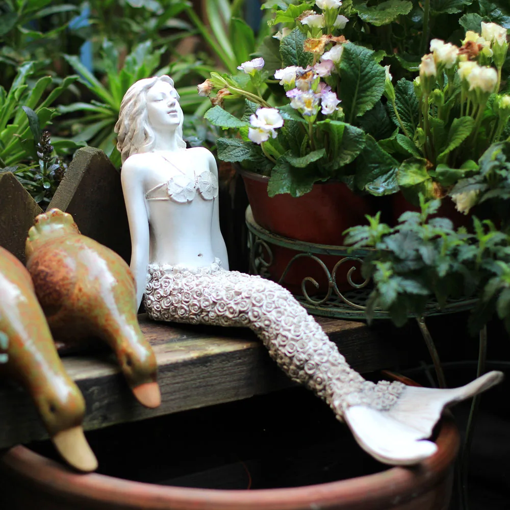 

Украшение в виде русалки TT, украшение из смолы, для девушек, для сада, для помещений и улицы, креативное художественное оформление