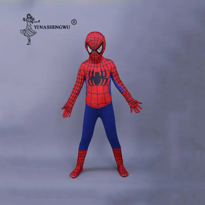 Red Spider man 2 Детский карнавальный костюм Человека-паука на Хэллоуин, стих паука, Майлз Моралес, Zentai, костюм Человека-паука для взрослых, комбинезон, костюм - Цвет: Red Spider man 2