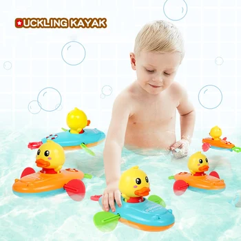 

Kid Baby Kids Bath Toys Animal Ducks Rowing Boat Water Floating Bathing Swimming Beach Wind-Up Bath Shower Toy For Baby Kids