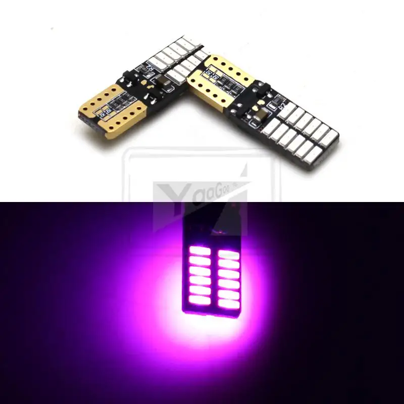YaaGoo 2 шт. фиолетовый светодиодный T10 194 168 5730 10SMD W5W для купольный светильник номерного знака светильник