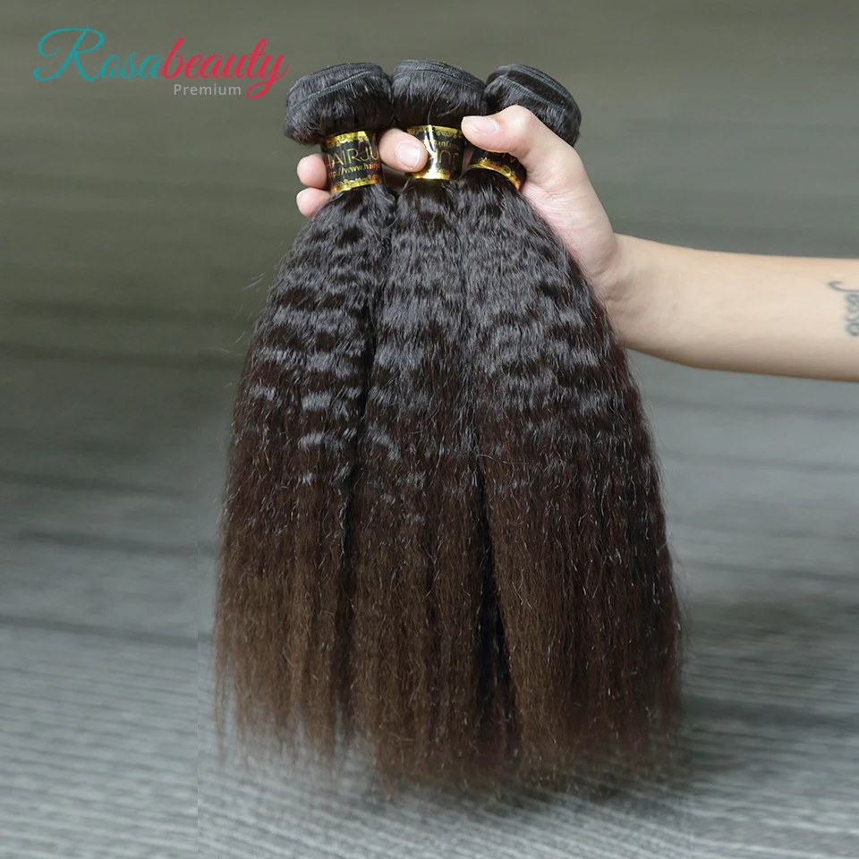 RosaBeauty 10A перуанские натуральные волосы 10 28 дюймов курчавые прямые 1/3/4 шт. 100%