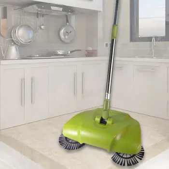 

Floor Sweeping Machine Hand-push Rotatable Cleaner Handheld Sweeper with Adjustable Handle Household Cleaning Tool