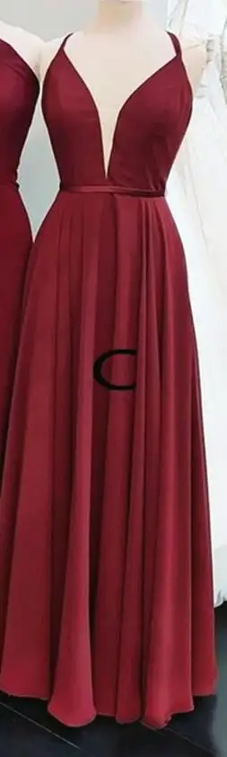 C Style In Burgundy Бордовое шифоновое длинное платье подружки невесты Sukienki Na Wesele Damskie Дешевое длинное свадебное платье трапециевидной формы для женщин - Цвет: C Style In Burgundy