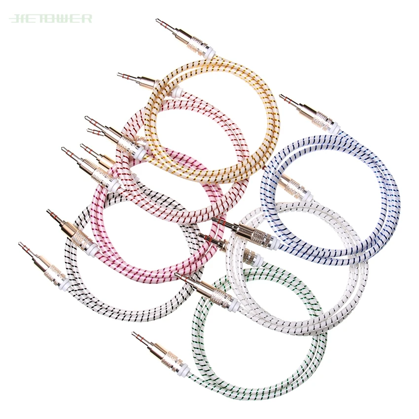Colorful Jack 3 5mm Audio Cable candy Car AUX Cable Headphone Extension Code for Phone Car Headset Speaker 100pcs lot