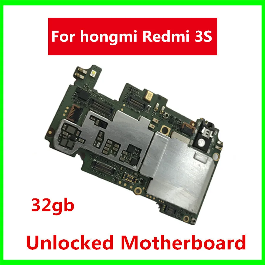 

32GB Unlocked Motherboard For Hongmi Redmi 3S Full Working Logic Board For Hongmi Redmi 3S Mainboard With Full Chips