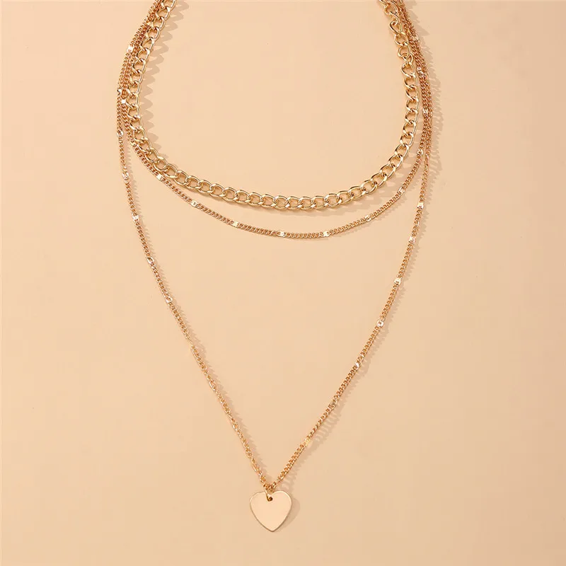 Vintage Necklace on Neck Gold Color 