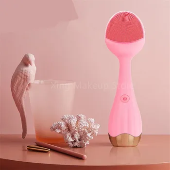 

New 2 IN 1 USB Charging Silicone Electric Facial Cleansing Brush Deep Pore Blackhead Remover Skin Care Tool Waterproof 20#73