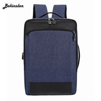 

Bokinslon Casual Student Backpack Male Drawstring Oil Wax Canvas Bag Diagonal Man Travel Backpack