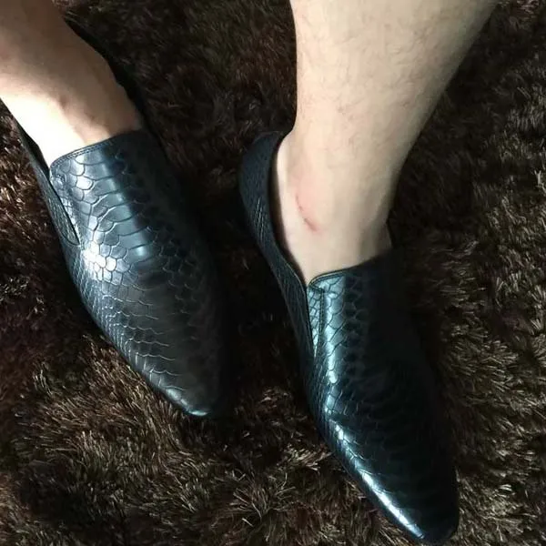 

Erkek Ayakkab Shoes Male Genuine Leather Slip-on Pointed Toe British Style Loafers