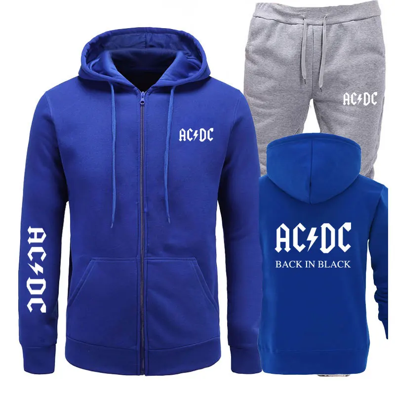 Осенне-зимняя мужская толстовка с капюшоном AC/DC banda acdc rocha спортивная толстовка+ штаны для бега комплекты из двух предметов худи фирменный спортивный костюм в стиле хип-хоп