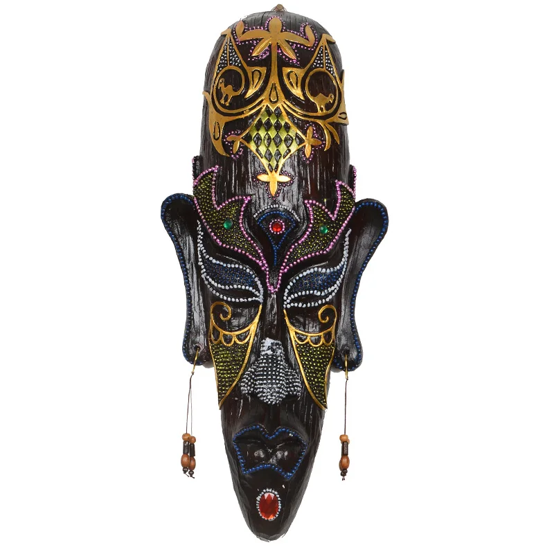 Винтажная африканская полимерная маска для лица, настенная подвесная подвеска, креативные ювелирные изделия, домашняя мебель, декоративная настенная Diy 3d красочная Фреска