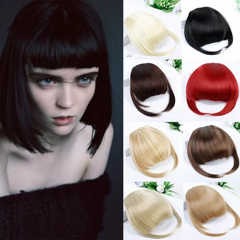 

DIANQI Women Faux Synthetic Hair Bangs Extensions Fake Bangs Clip On Bangs Brown Hair Claws Blonde Fashion Hair Extensions