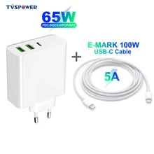 65 Вт usb type C PD быстрое настенное зарядное устройство QC3.0 адаптер для ноутбука 20 в 3.25A 45 Вт для Macbook Air Pro ASUS/DELL/hp для iPhone/samsung/Xiaomi