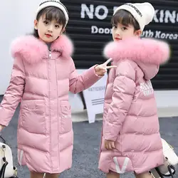 Детская зимняя куртка зимняя теплая куртка; хлопковое пальто парка для девочек живой зимняя куртка -30 градусов 10 девочек ученик средней