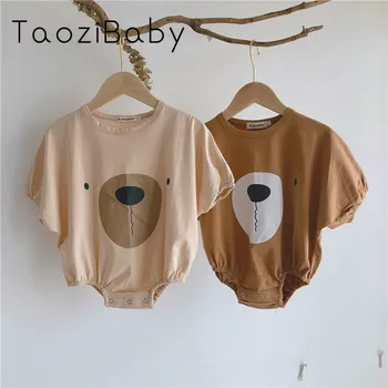 

Baby Bodysuit 2020 Summer Infant Bodysuit Cotton Bear Bat Mid Sleeve Wrap Fart Romper Bodysuit Korea Kids Clothes