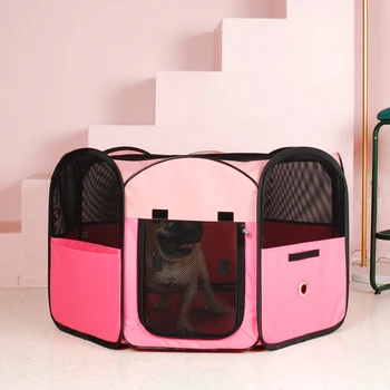

M4Pet Portable Folding Pet Tent Large Space Soft Playpen For Relaxing&Exercise Indoor&Outdoor Use Eight Panel Kitty Doggie Home