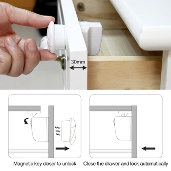 

4PCS Children Safety BabyMagic Invisible Lock Children Protection Cabinet Drawer Lock Door Blocker Baby Security Product