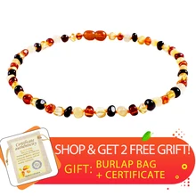 Балтийские Янтарное прорезывающее ожерелье для взрослых натуральная Янтарный естественная барочная янтарных ювелирных изделий сертификат gic полированная