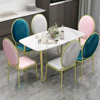 

Nordic Restaurant Iron Chair Ins Dining Chair Back Home Cosmetic Chair Modern Simple Stool Net Red Dressing Stool