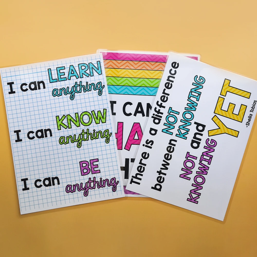 12 шт./компл. постер на стену с цитатами английском языке пословица в классе