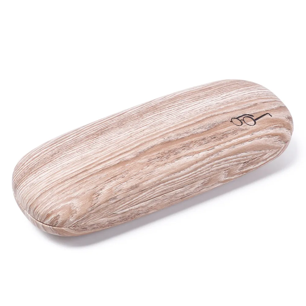 Fashion Wood Grain Glasses Box Women Men Hard Leather Spectacle Case Vintage Portable Sunglasses Case Holder Eyewear Protector