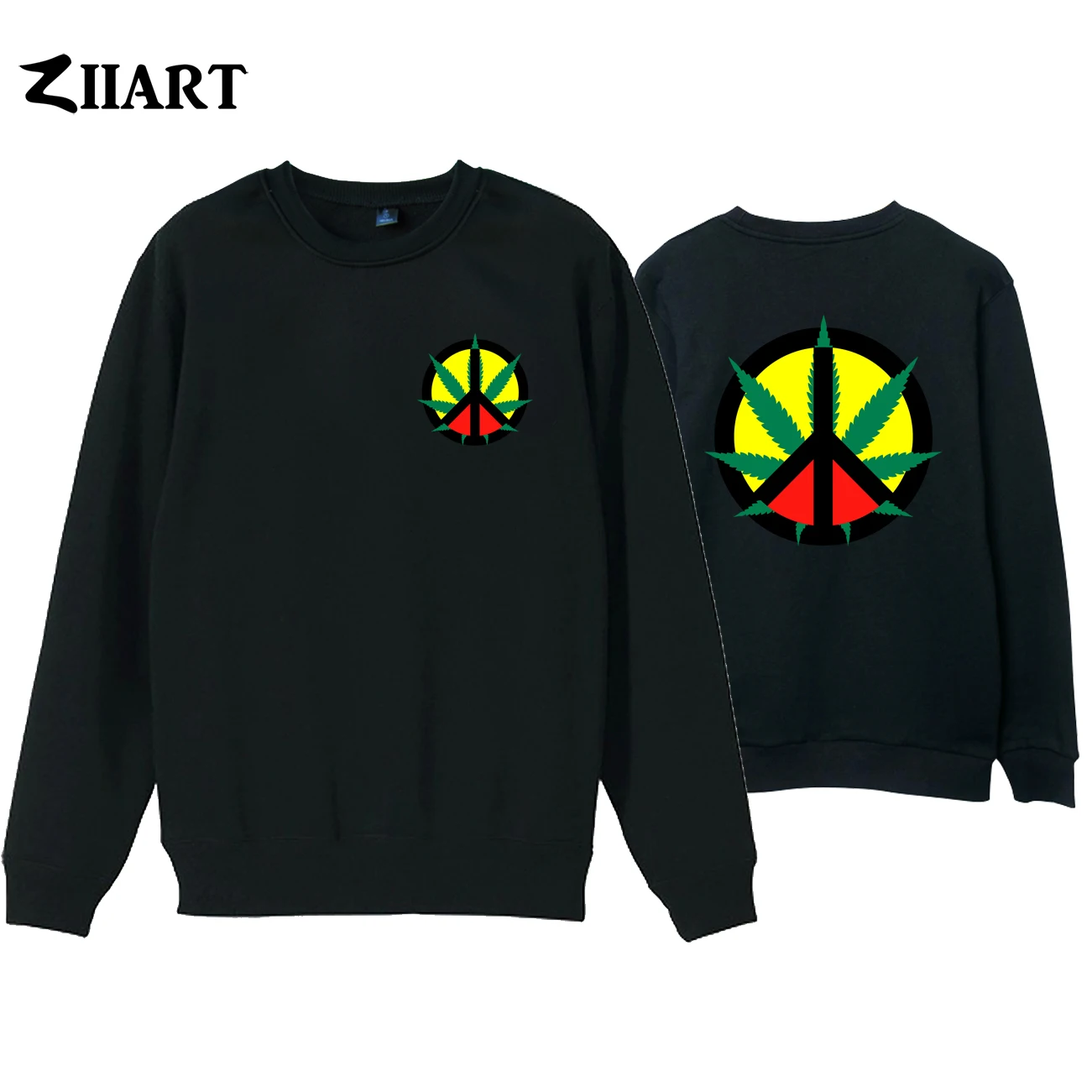 Свитшот ZIIART женский с круглым вырезом флисовый пуловер символами мира