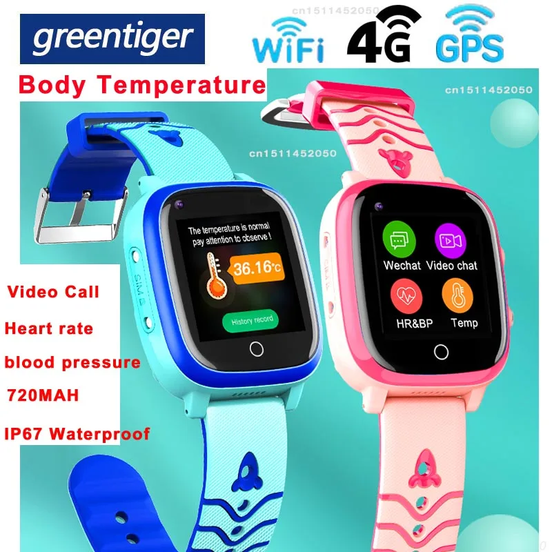 Greentiger T5S 4G дети смарт GPS Wifi положение IP67 водонепроницаемый SOS видео звонок монитор