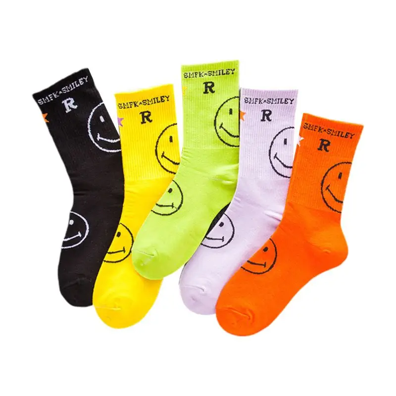 5 пар/уп. мягкие хлопковые укороченные носки для взрослых с милым рисунком радуги, спортивные носки