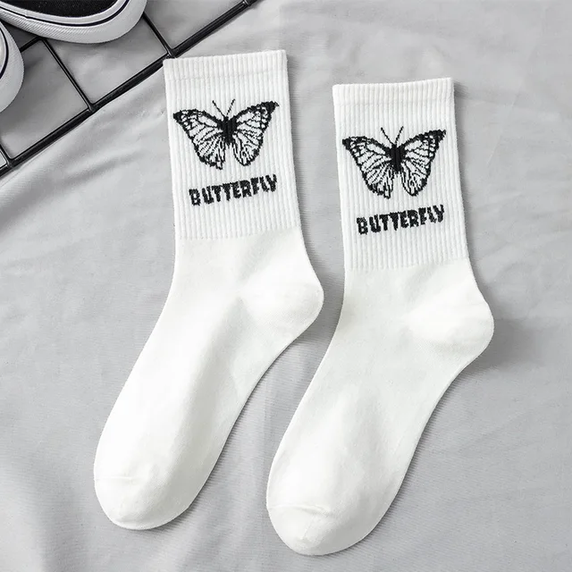 Women Korea Funny Socks Long Socks Black Cool Socks Harajuku GD Hip Hop Cotton Skateboard Socks Men New Trend Daisy Socks Men 15