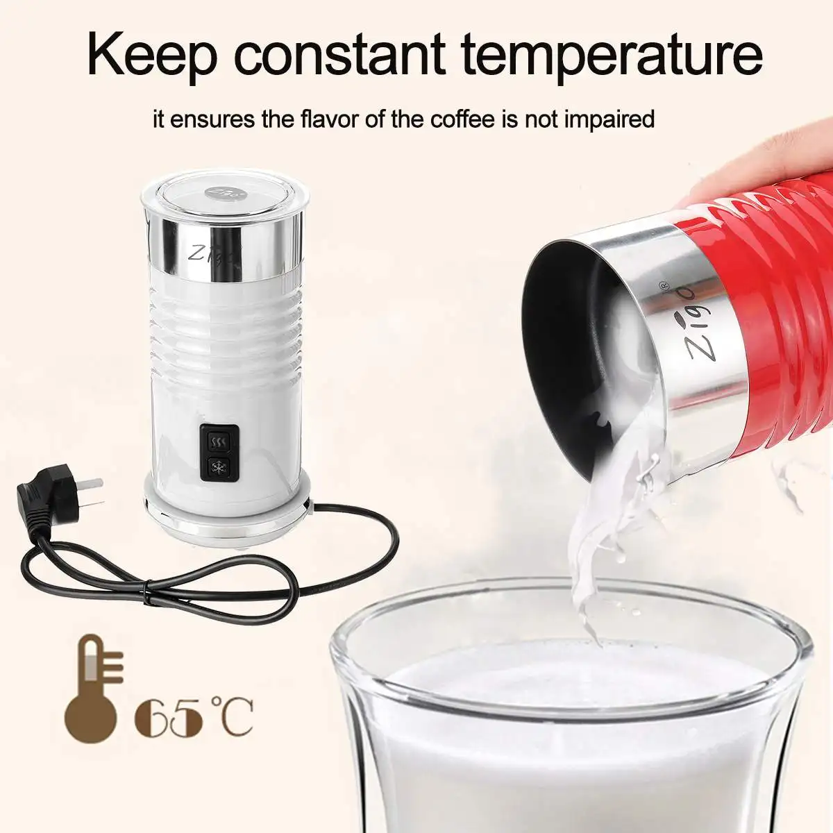 Electric Milk Frother Hot And Cold Milk Steamer Automatic Cappuccino Foam  Maker For Coffee Latte Chocolate Milk Warmer Foamer - Milk Frothers -  AliExpress