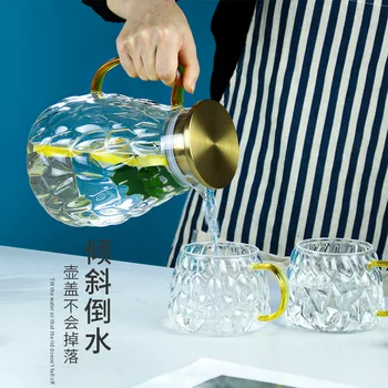 

New Nordic cold kettle glass pot household juice pot tied pot water set glass pitcher water jug beverage dispenser