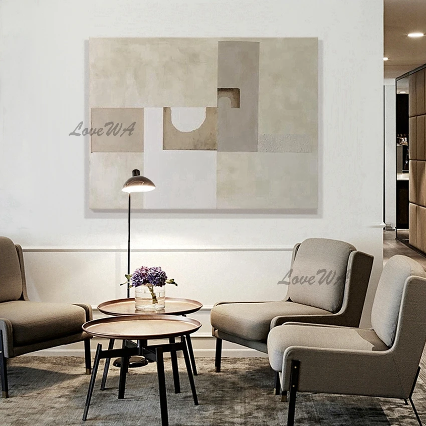 100%Handpainted Geometric Abstract Painting New Arrival Oil Painting New Arrival Hand-painted Wall Art Wall Art For Room Unframe 