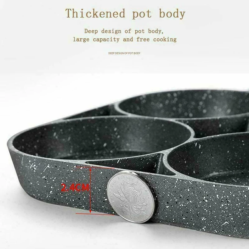 Fry Pan for Eggs Non Stick Fri Pan Ham Pancake Maker Egg Burger Pan with Wooden Handle 4 Hole for Induction Cooker Gas Stove Fry Pan for Eggs Non Stick Fri Pan Ham Pancake Maker Egg Burger Pan with Wooden Handle 4 Hole for Induction Cooker Gas Stove