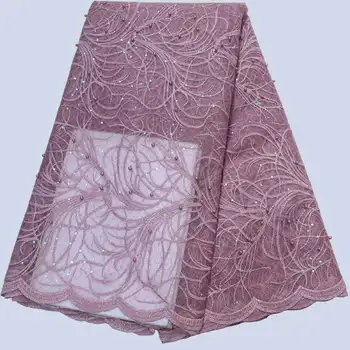 

2019 Latest French Nigerian Pink color tulle Laces Fabrics High Quality Tulle African Laces Fabric For a wedding dress XDR05