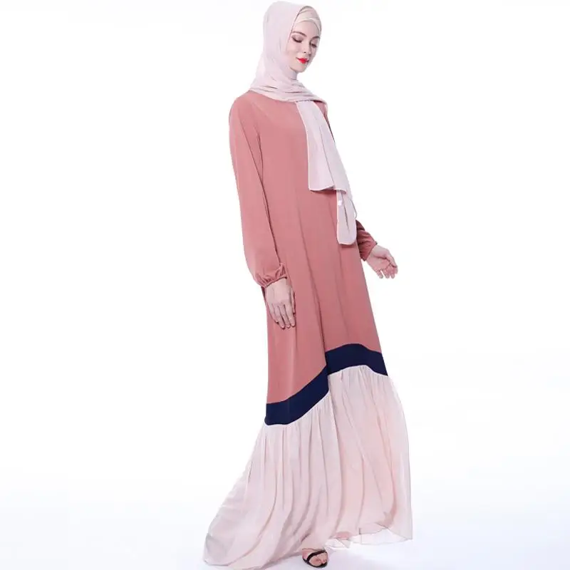 Модные abaya скромные Кафтан Дубай макси Длинные вечерние платья мусульманские женщины рюшами джилбаб кафтан Арабский исламский халат одежда платье Турция