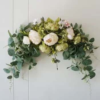 

Artificial Silk Sunflowers Swag Arch Decor Peony Backdrop Flowers Handmade Swag Garland Home Hanging Wreath Decor