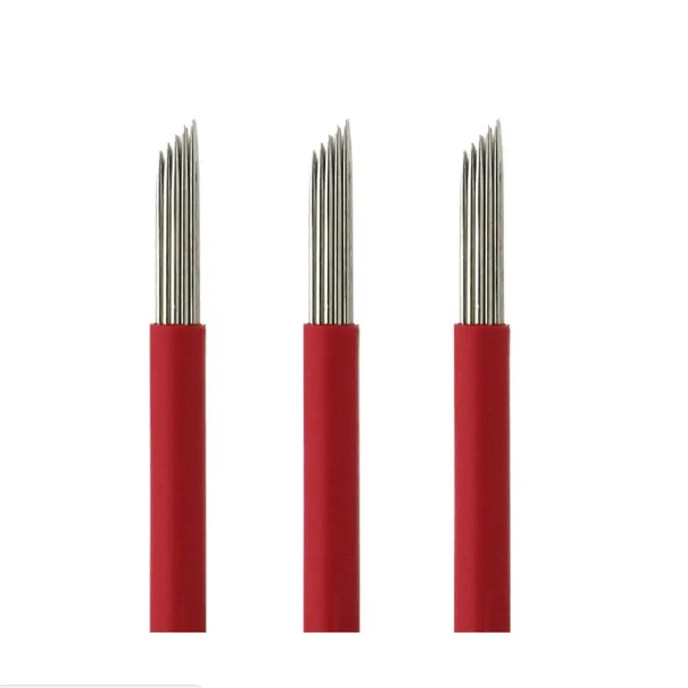 Eyebrow Tattoo Needle 50PCS Microblading Shading Bevel 19Round for Manual Semi Permanent Makeup Fog Blades | Красота и здоровье