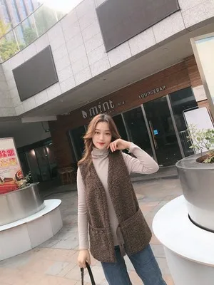 Lambs wool cotton vest women's fur vest new short women's vest jacket winter sheep fur vest JN954