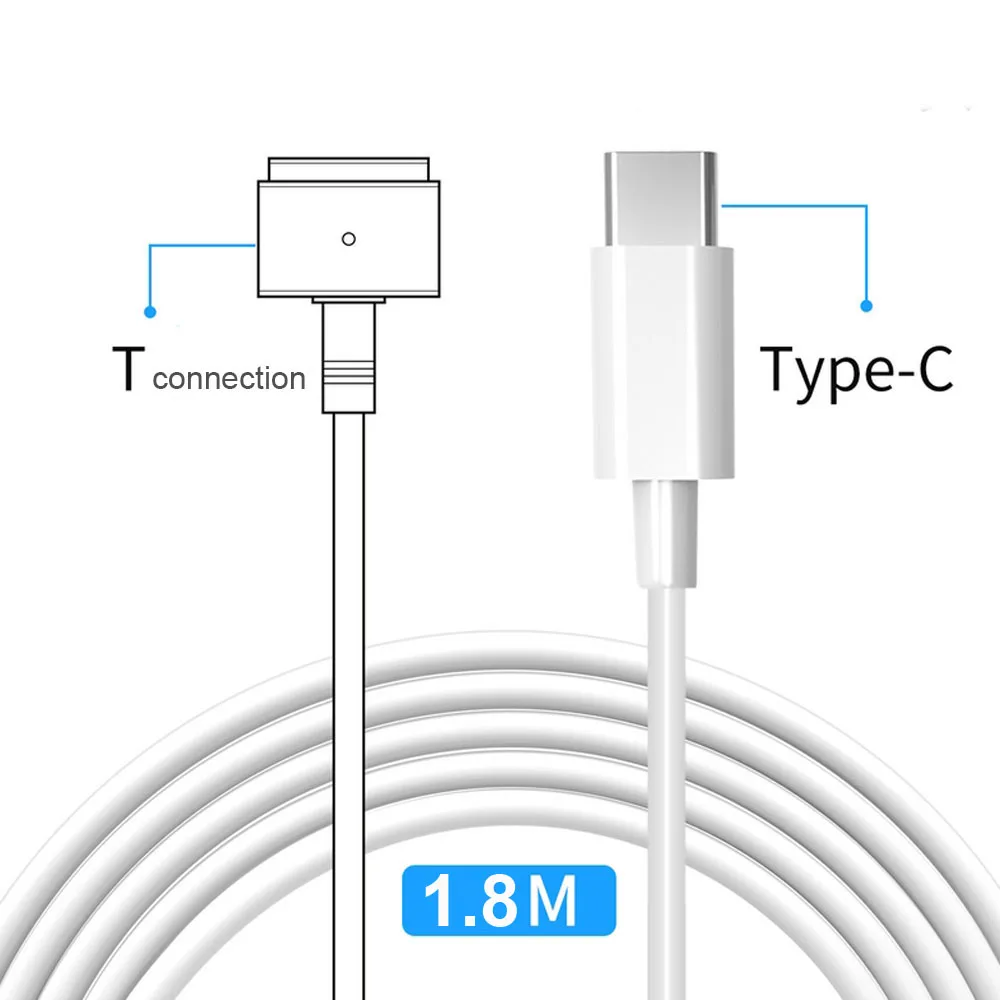 M/M USB-C Type To MagSafe 2 T-tip Cable Cord For Apple Macbook Retina Pro Air 45W 60W 85W Charger Power Adapter
M/M USB-C Type To MagSafe 2 T-tip Cable Cord For Apple Macbook Retina Pro Air 45W 60W 85W Charger Power Adapter