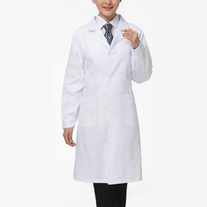 S-2XL белый лабораторное пальто спецодежда медицинская Униформа Унисекс Доктор пальто куртки медсестры кормящих мужчин и женщин длинные