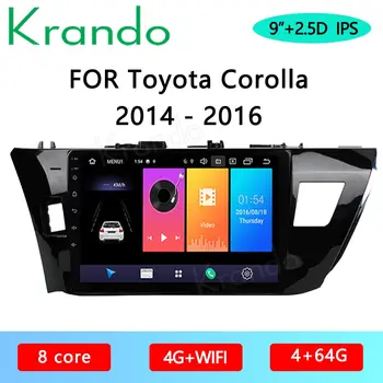 

Krando Android 10.0 9" IPS Full Touch Car Multimedia Radio for Toyota Corolla 2014-2016 Audio Gps Navigation Player Wifi Carplay