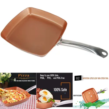 

Square Frying Pan Non Stick Kitchen Cookware Safe Healthy Portable for Saute Grill TB Sale