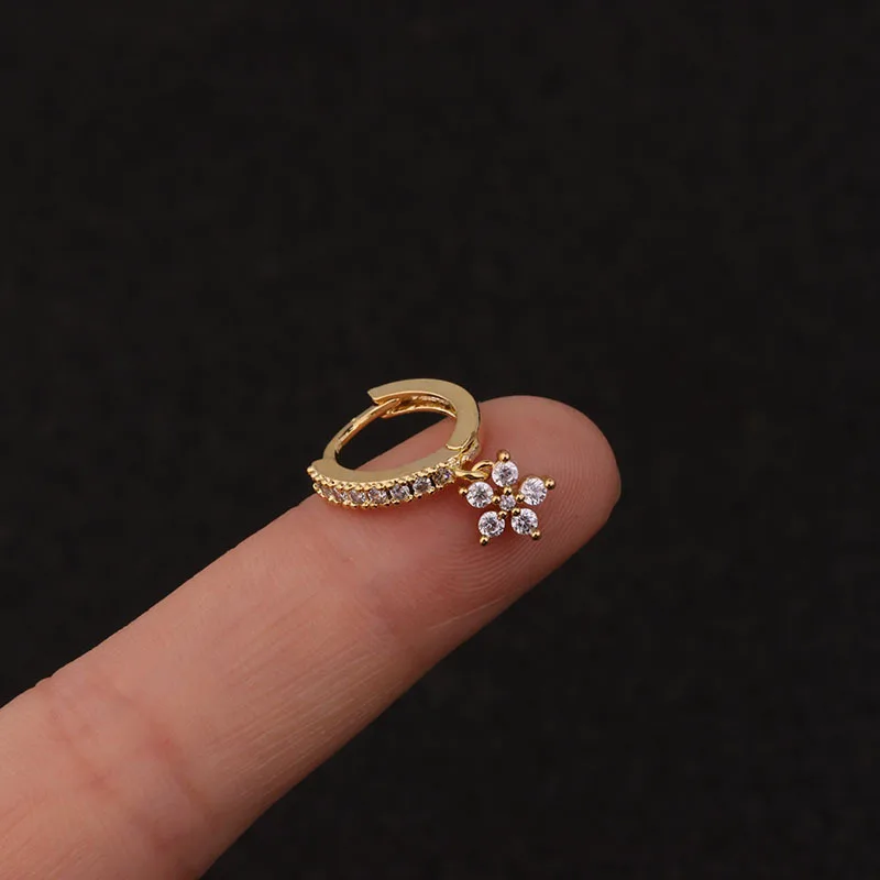 Cz Heart Star Moon Crown Cross Flower Ear Stud Tragus Cartilage Conch Earring Stud Cartilage Piercing Helix Jewelry